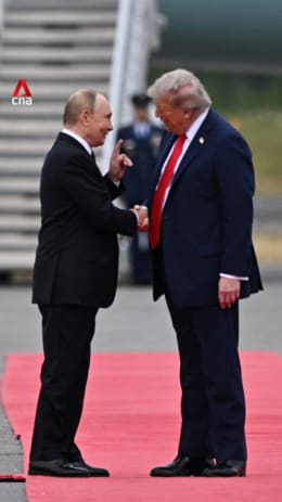 Trump and Putin shake hands at Alaska summit