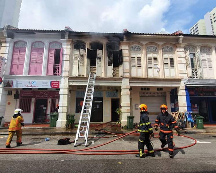 Fire breaks out at shophouse in Little India