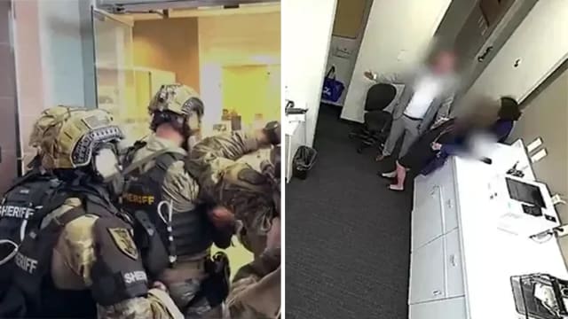 子弹射穿荧幕后在两人质间穿过 美警神枪手精准击毙劫匪