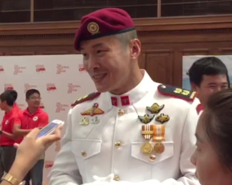 NDP Parade Commander practises by shouting in car