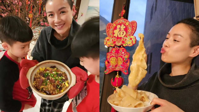 陈茵媺为家人炮制新年晚餐　网民大赞：完美人妻