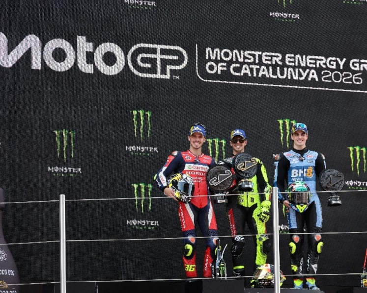 Di Giannantonio wins crash-marred Catalan GP after double red flag drama