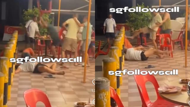疑似起争执 两名阿叔咖啡店拿椅子砸二男