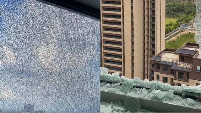 或受高温天气影响 杭州一住家窗玻璃一个月两次自爆