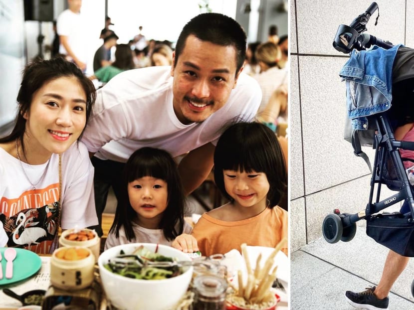 The actor, who is a Taiwan PR, is now looking after his two kids on his own there while wife Kate Pang is back in Singapore for work.