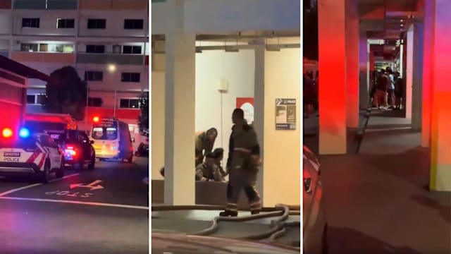 蔡厝港组屋单位失火 两人吸入浓烟送院