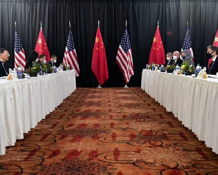 US says China actions 'threaten' global stability at meeting between the countries