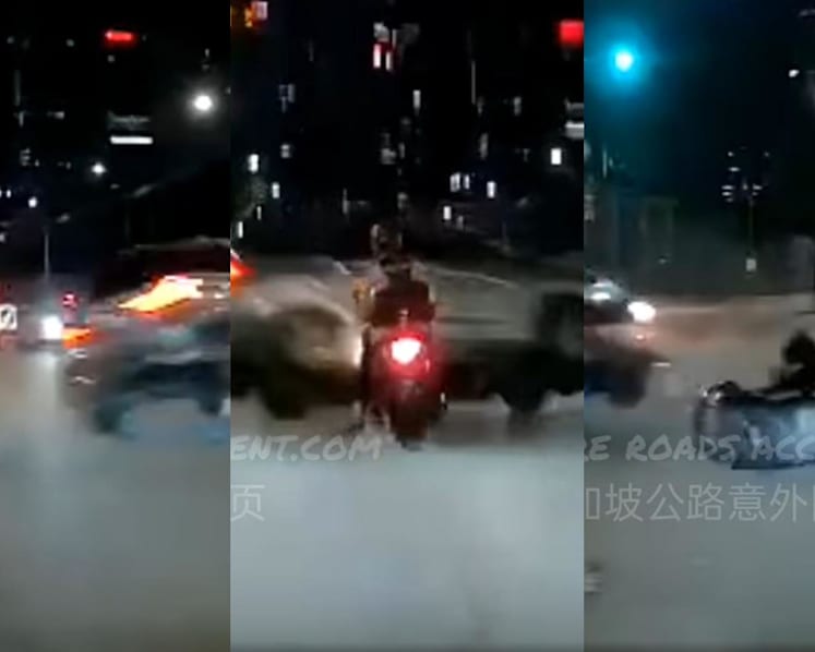 Man, 45, arrested for dangerous driving after accident involving his car, taxi and motorcycle on Nicoll Highway