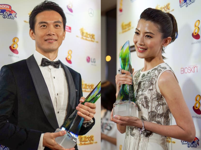 The winners of this year's Best Actor and Best Actress are Qi Yu Wu and Jeanette Aw for The Dream Makers 2. Photos: Hon Jing Yi
