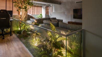 This HDB Executive Apartment Has An Indoor Garden With A Tree In The Middle Of The Flat After A $150K Renovation