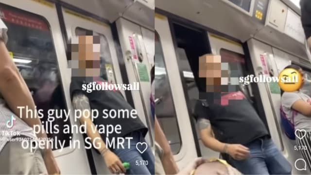 光头男地铁车厢内抽电子烟 SMRT：已报警