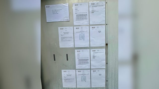 李显扬发布照片 欧思礼路38号门外贴满通知信