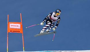 Alpine skiing-Vonn wins again at 41 to make history in St Moritz downhill