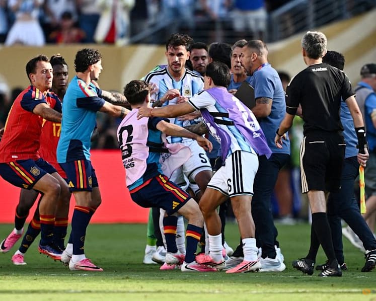 Paredes banned for 10 games after World Cup final fracas, Argentina fined