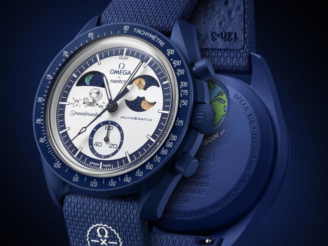 MoonSwatch gets new Snoopy version with the Mission to Earthphase Moonshine Gold