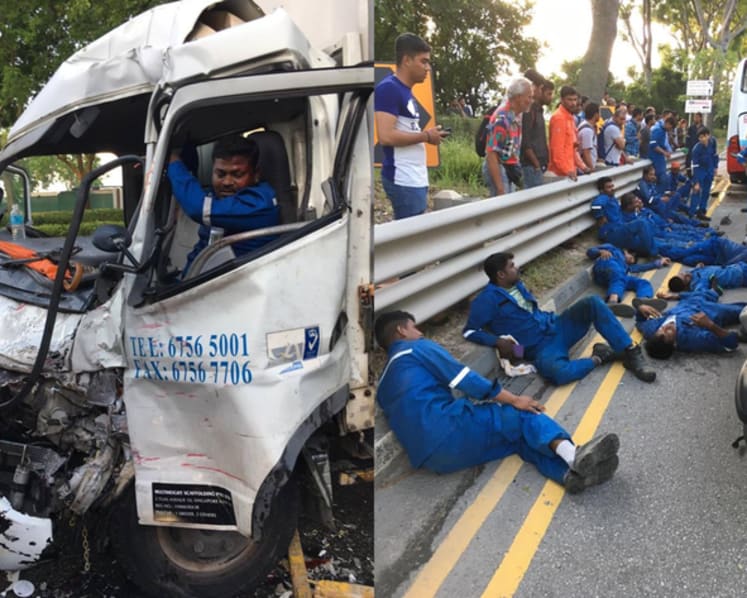 Jail, driving ban for lorry driver who ploughed into bus on Jurong Island Highway, injuring 23