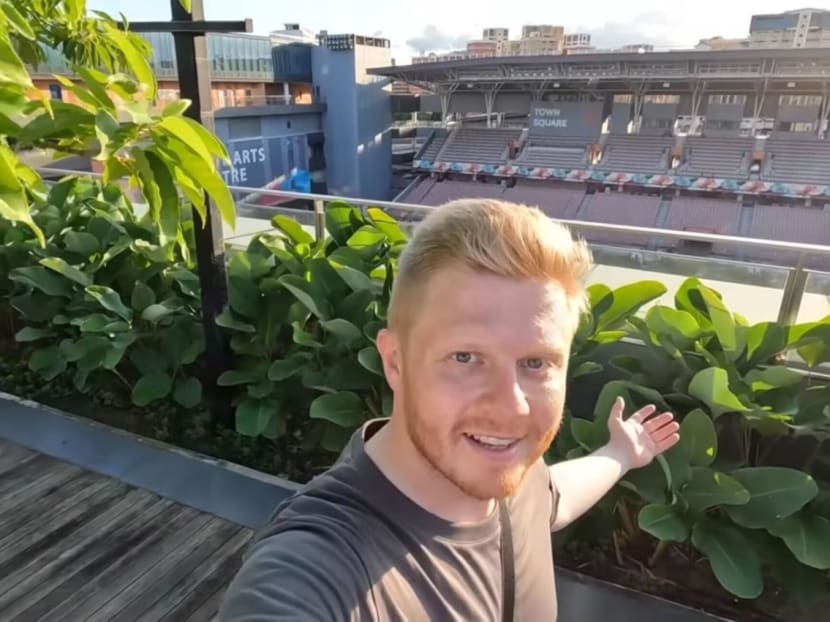 YouTuber Mr Sam North made a 10,000km journey to Singapore's Our Tampines Hub to watch a football match. 