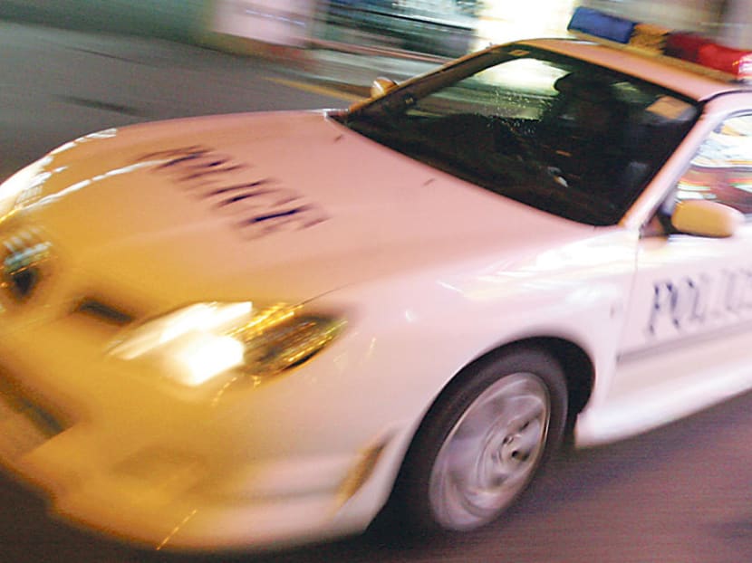 During a pursuit, a man drove into a car park along Bedok North Street 1 and hit the left side of a police car, causing one of the police officers inside the vehicle to be injured. During a pursuit, a man drove into a car park along Bedok North Street 1 and hit the left side of a police car, causing one of the police officers inside the vehicle to be injured.
