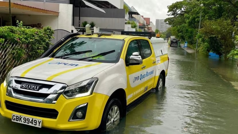 Perumahan mewah di Singapura terkena banjir gara-gara hujan deras, air pasang