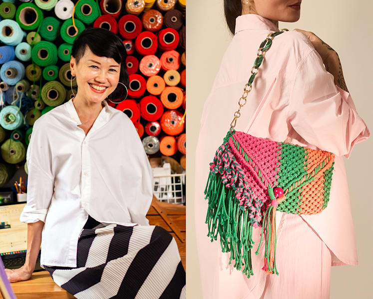 She failed arts and crafts in school. Now, she makes one-of-a-kind macrame bags while helping others