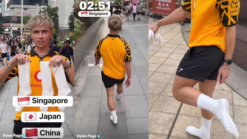 TikToker Walks Around In White Socks To Test If S'pore, Japan, Or China Had The Cleanest Streets