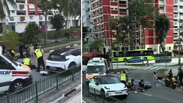 与轿车发生车祸 电动脚车骑士送医并助查