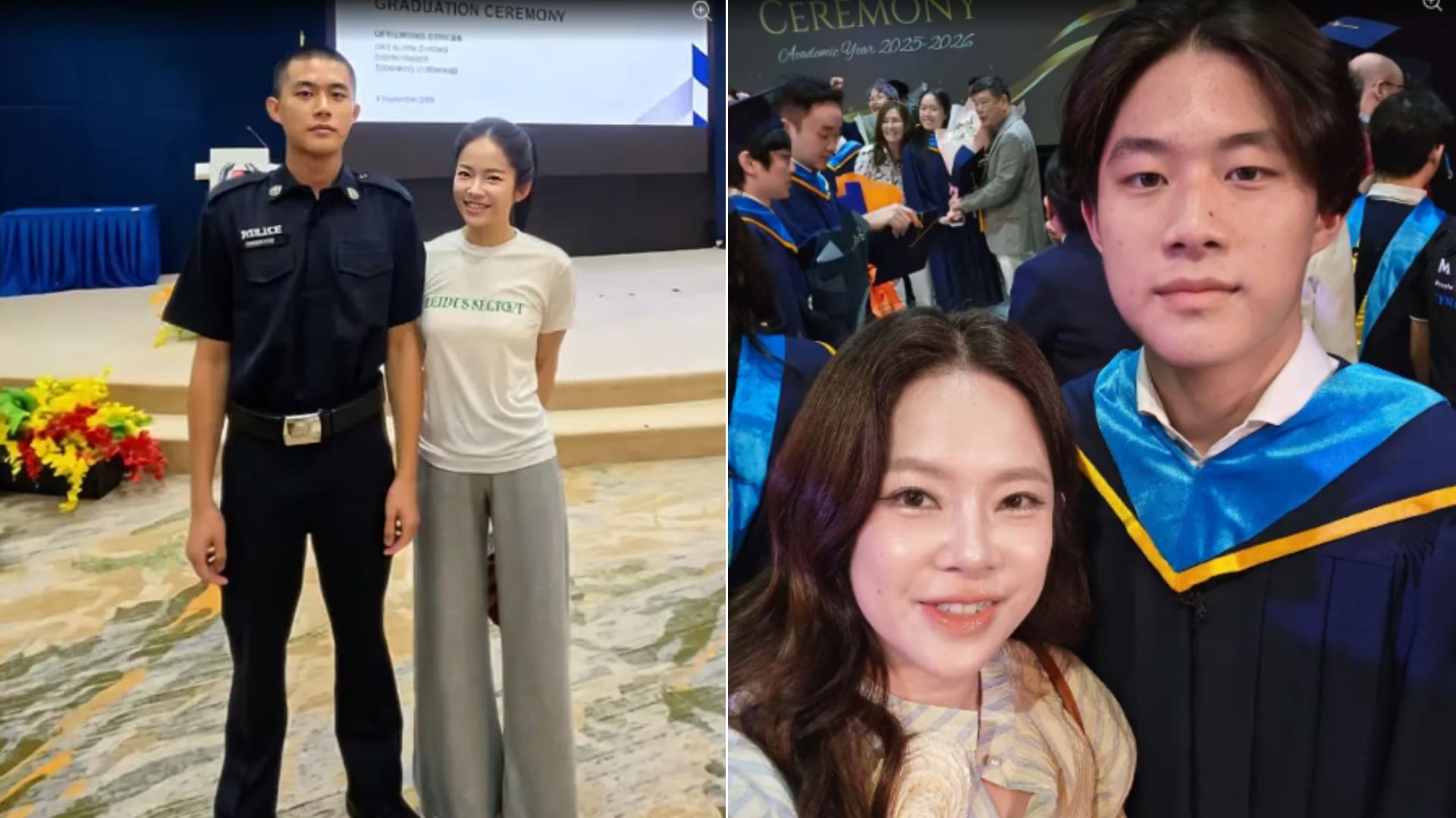 儿子完成国民服役训练 亲妈合照被误认是小女友