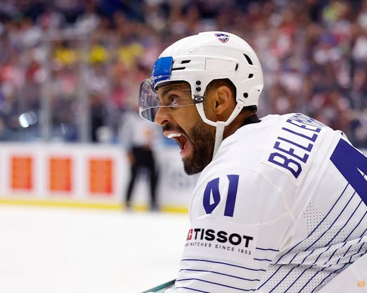 Ice hockey-France's unlikely NHL veteran Bellemare makes dream Games debut at 40