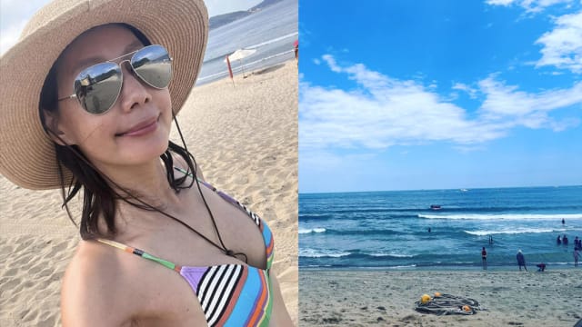 海边游玩惊魂　丁宁目睹儿子被水流卷走！