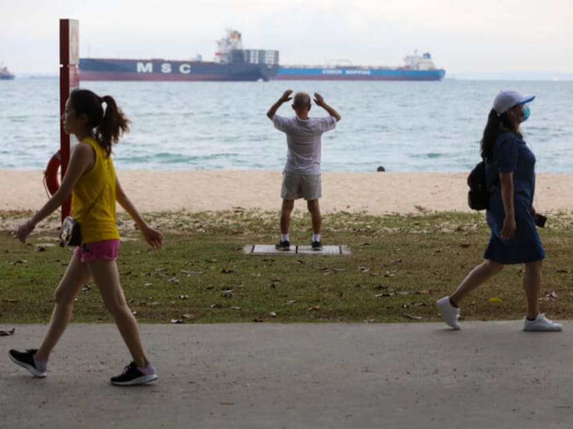 A man exercising at East Coast Park. Outdoor exercise classes must be organised by an instructor who will be responsible for ensuring that Covid-19 safe management measures are in place. A man exercising at East Coast Park. Outdoor exercise classes must be organised by an instructor who will be responsible for ensuring that Covid-19 safe management measures are in place.