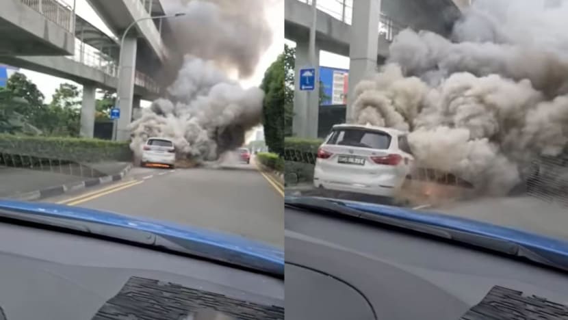 1 person taken to hospital after BMW car catches fire along CTE 