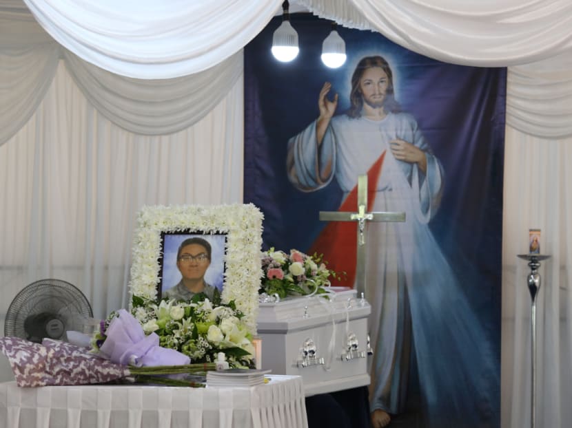 Wake of Jonathan Chow, 17, who fell from the fourth-storey link bridge at Orchard Central on Feb 24. Photo: Nuria Ling/TODAY Wake of Jonathan Chow, 17, who fell from the fourth-storey link bridge at Orchard Central on Feb 24. Photo: Nuria Ling/TODAY