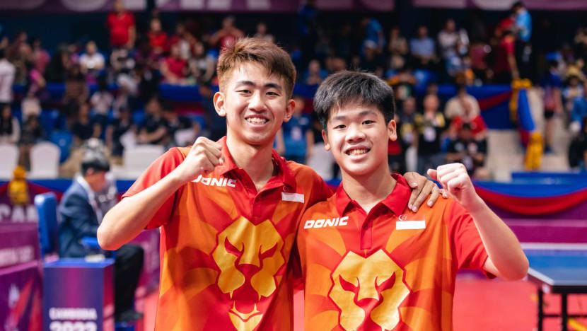 Singapore's table tennis pair wins men's doubles with 3-1 victory over Malaysia