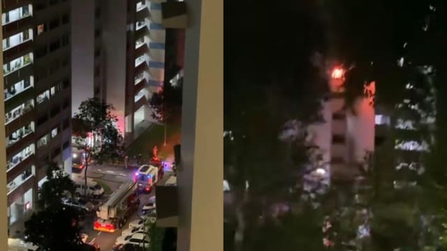 疑因电动脚踏车电池酿祸 义顺组屋单位起火狂烧