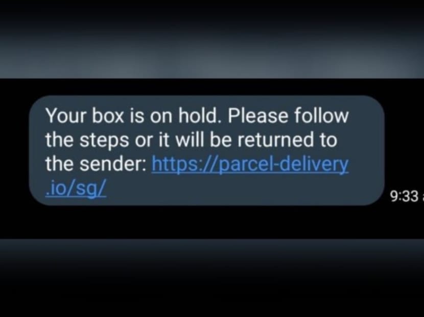 <p>A screenshot of a phishing SMS directing victims to a phishing website.</p>
