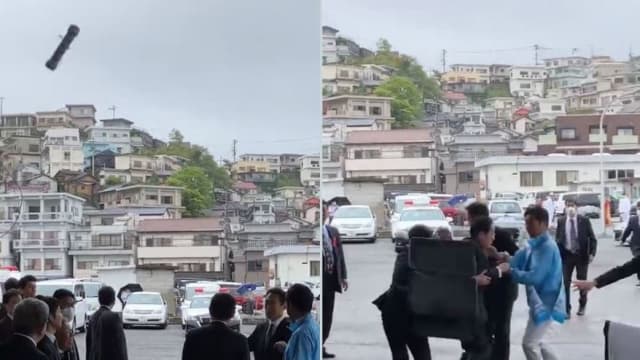 以防弹公事包护驾！日本首相遇袭画面曝光