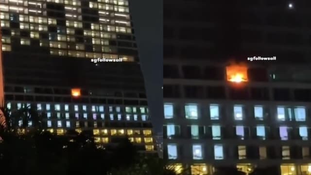 滨海湾金沙酒店一房间起火