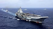 Chinese aircraft carrier sailed through Taiwan Strait, Taipei says