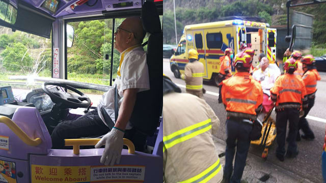 铁枝击穿巴士挡风玻璃 直捅香港司机胸口