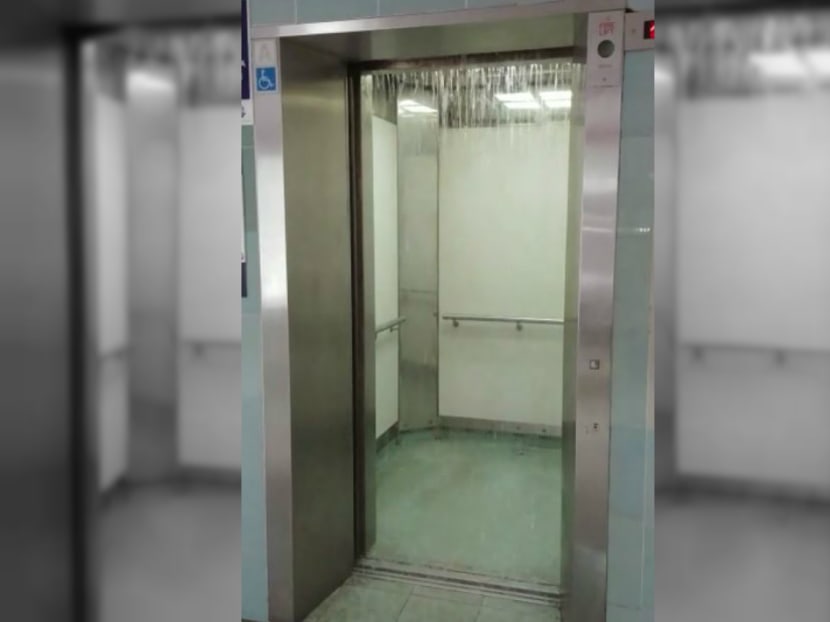 Choked drainage causes ‘waterfall lift’ at Tampines multi-storey carpark