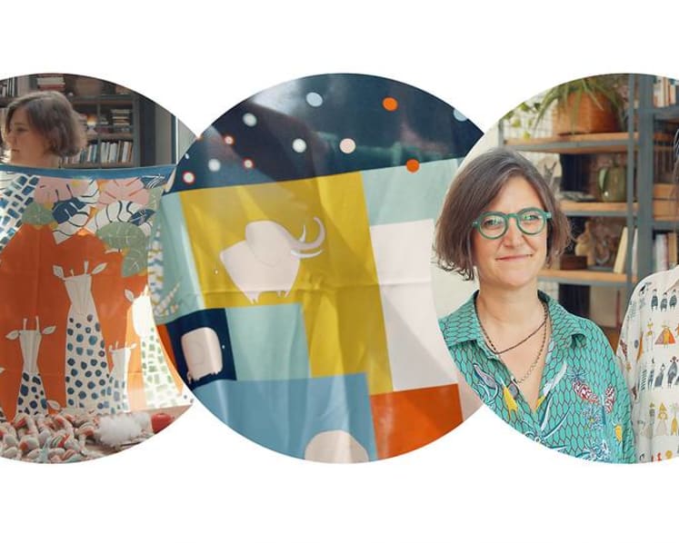 These sisters escaped their corporate lives to tell stories on silk scarves