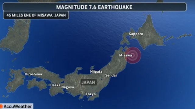 日本东北7.5级强震引发海啸 至少30人伤9万人疏散