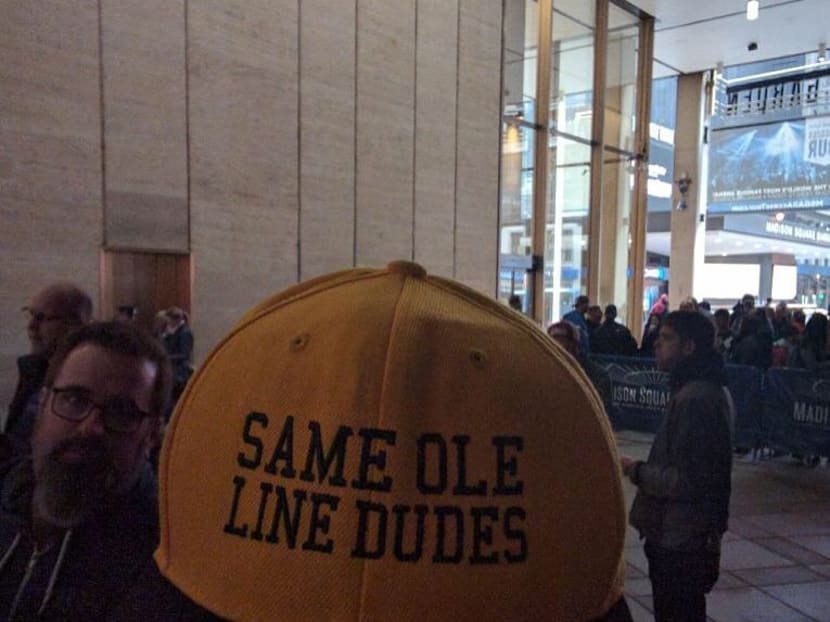 A Line Dude queuing for Pearl Jam tickets at Madison Square Garden in 2016. Photo: Same Ole Line Dudes/Facebook