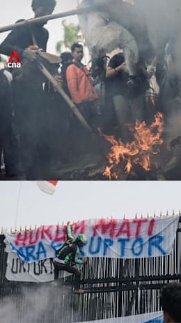 Demonstrasi di Jakarta berakhir ricuh, massa bakar pos polisi