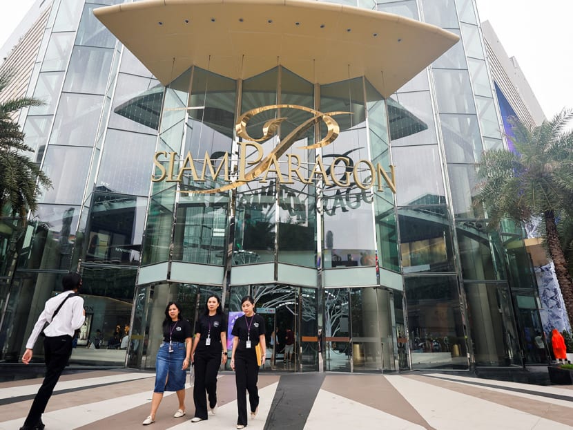 The entrance to Siam Paragon taken on Oct 4, 2023, a day after a deadly shooting at the popular mall in central Bangkok, Thailand. The entrance to Siam Paragon taken on Oct 4, 2023, a day after a deadly shooting at the popular mall in central Bangkok, Thailand.