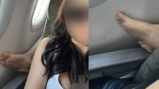 后座乘客双脚伸向扶手 泰国女航班上默忍酸臭味