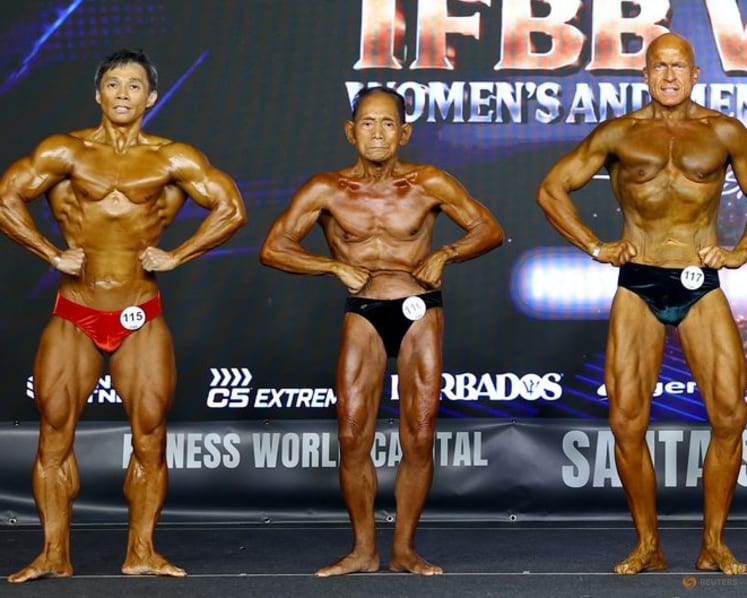 Japanese bodybuilder, 90, flexes ageless ambition on Spanish stage