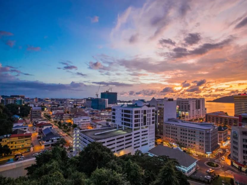 Commercial buildings stand in the central business district of Kota Kinabalu, Sabah on Sept 23, 2020. Commercial buildings stand in the central business district of Kota Kinabalu, Sabah on Sept 23, 2020.