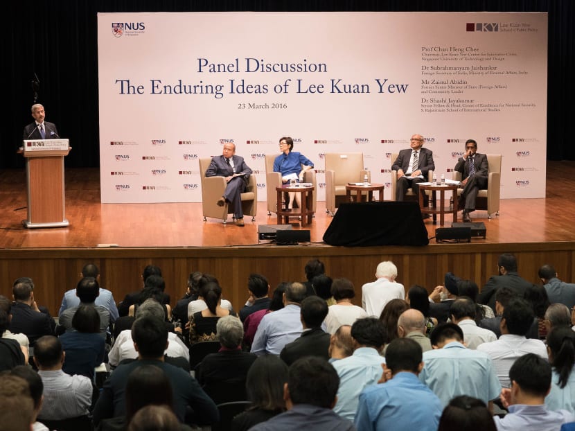 Dr Subrahmanyam Jaishankar, Foreign Secretary of India, Ministry of External Affairs, India delivers his speech at The Enduring Ideas of Lee Kuan Yew Forum to commemorate the legacy of Singapore’s founding Prime Minister on his first death anniversary. Photo: Ray Chua Dr Subrahmanyam Jaishankar, Foreign Secretary of India, Ministry of External Affairs, India delivers his speech at The Enduring Ideas of Lee Kuan Yew Forum to commemorate the legacy of Singapore’s founding Prime Minister on his first death anniversary. Photo: Ray Chua