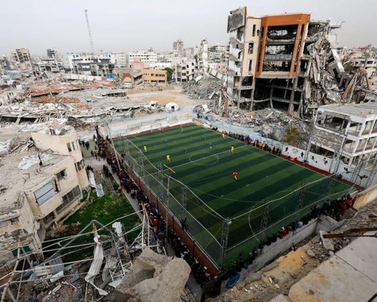Soccer returns to Gaza pitch scarred by war and loss